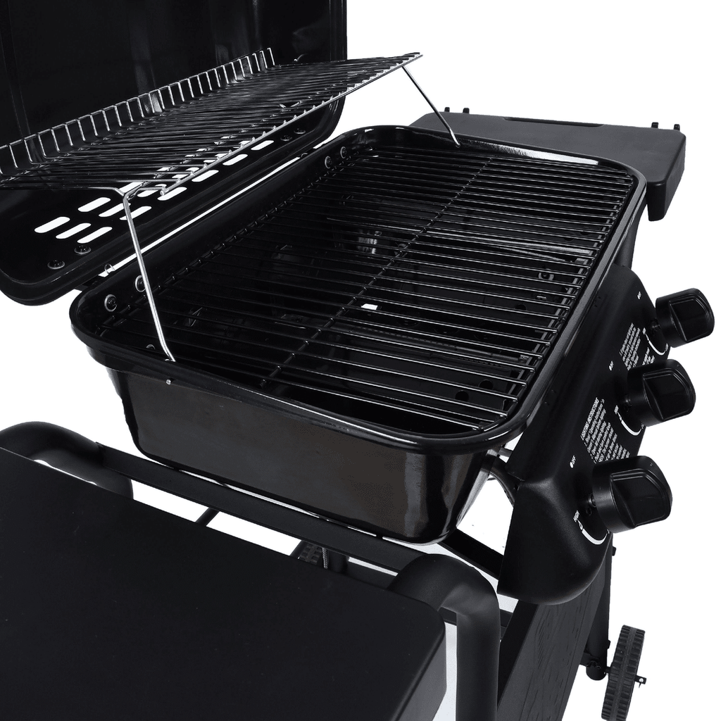 Outdoor 3 Burner Gas BBQ Grill with Wheels