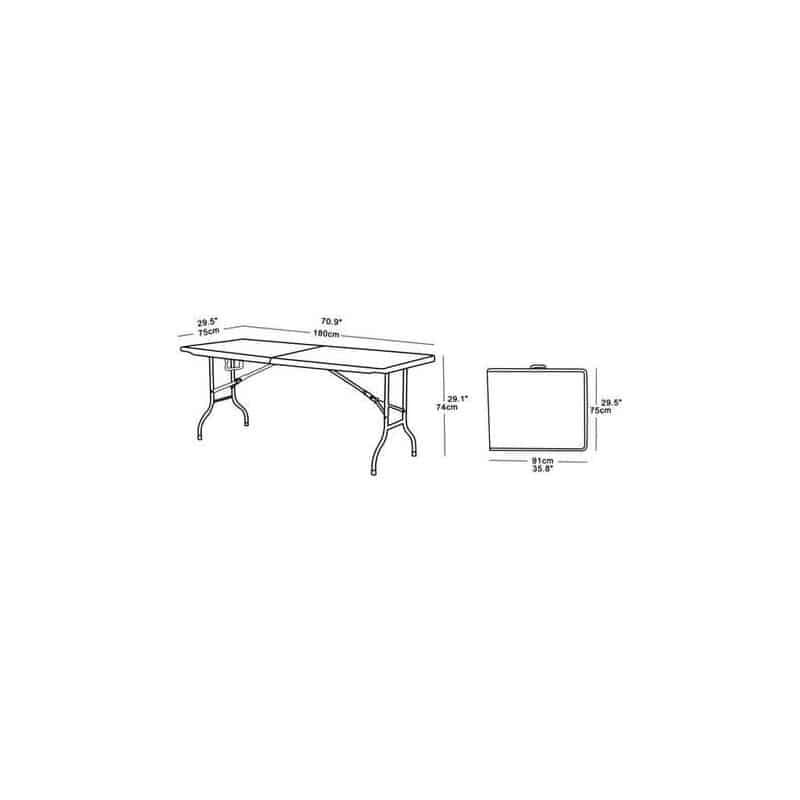 Portable Heavy-Duty Folding Trestle Table 1.8m