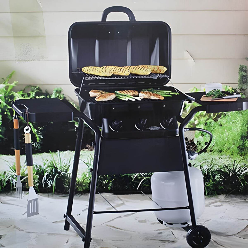 Outdoor 3 Burner Gas BBQ Grill with Wheels