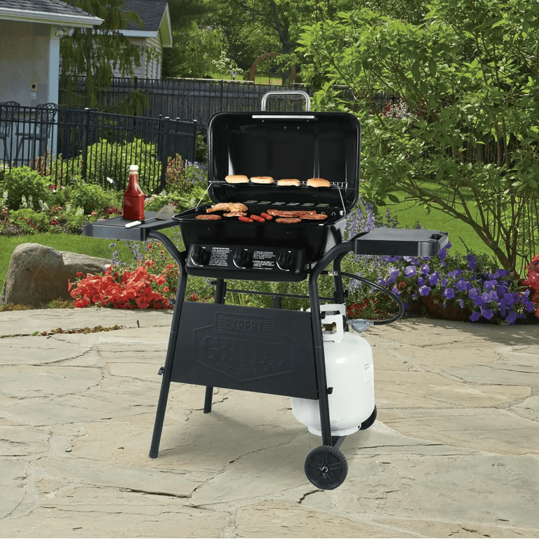 Outdoor 3 Burner Gas BBQ Grill with Wheels