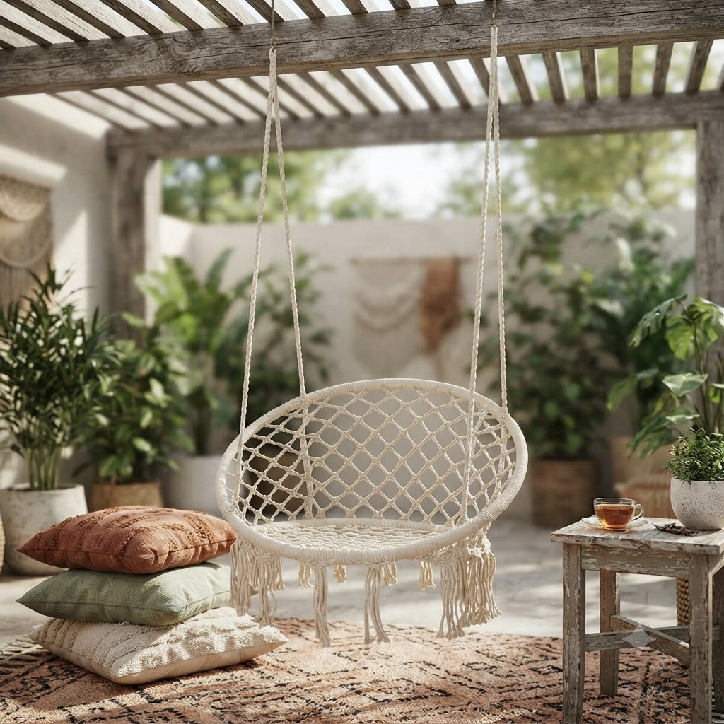 Indoor and Outdoor Hanging Macrame Hammock Chair EUQ-02
