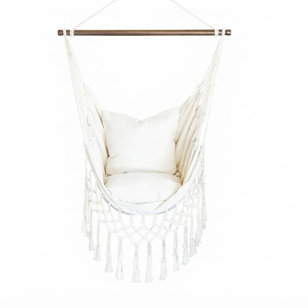 Indoor and Outdoor Hanging Macrame Hammock Chair