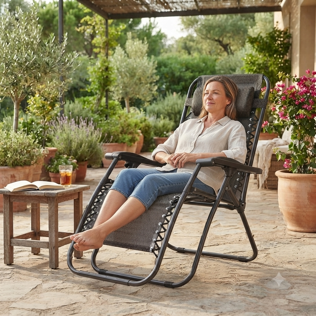 Outdoor Folding Adjustable Reclining Patio Chair EUQ-9VV5