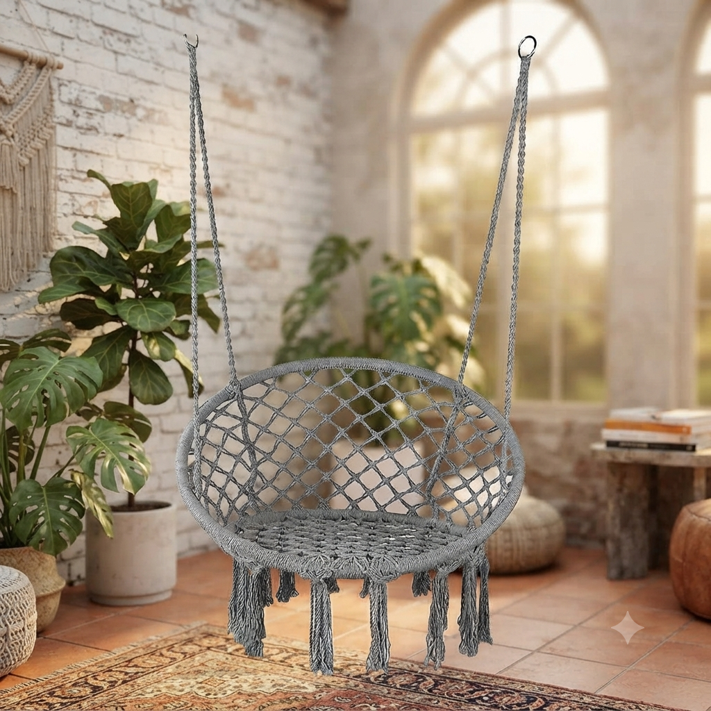 Indoor and Outdoor Hanging Macrame Hammock Chair EUQ-02