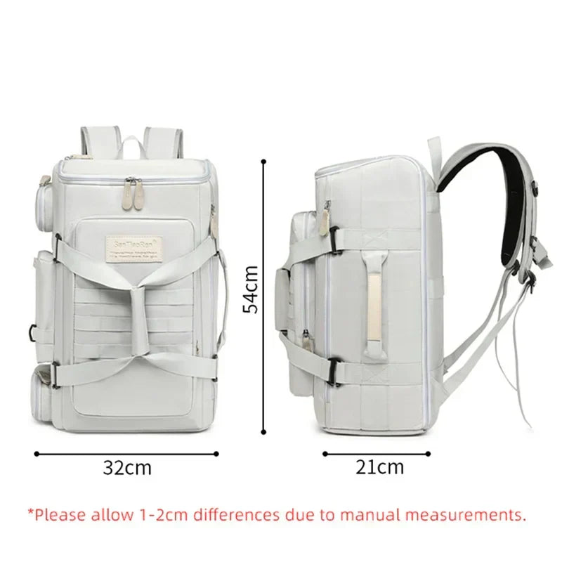 Gym And Travel Backpack Wet/Dry Separation Bag White