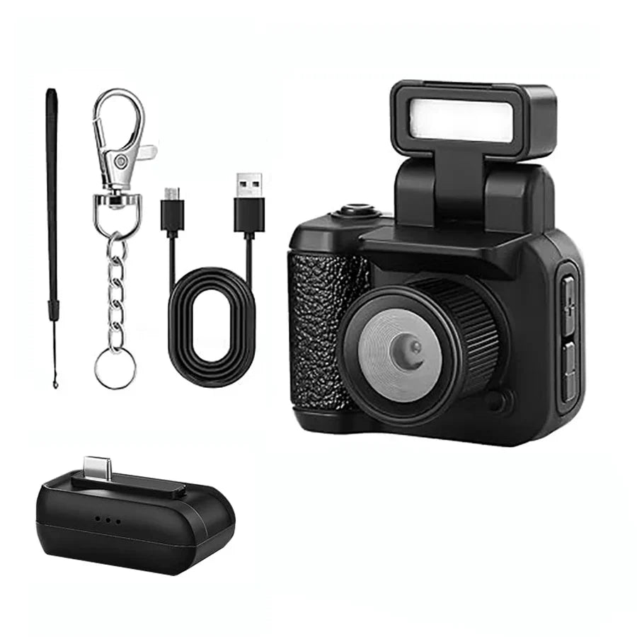 Mini Camera with Flash Lamp Black