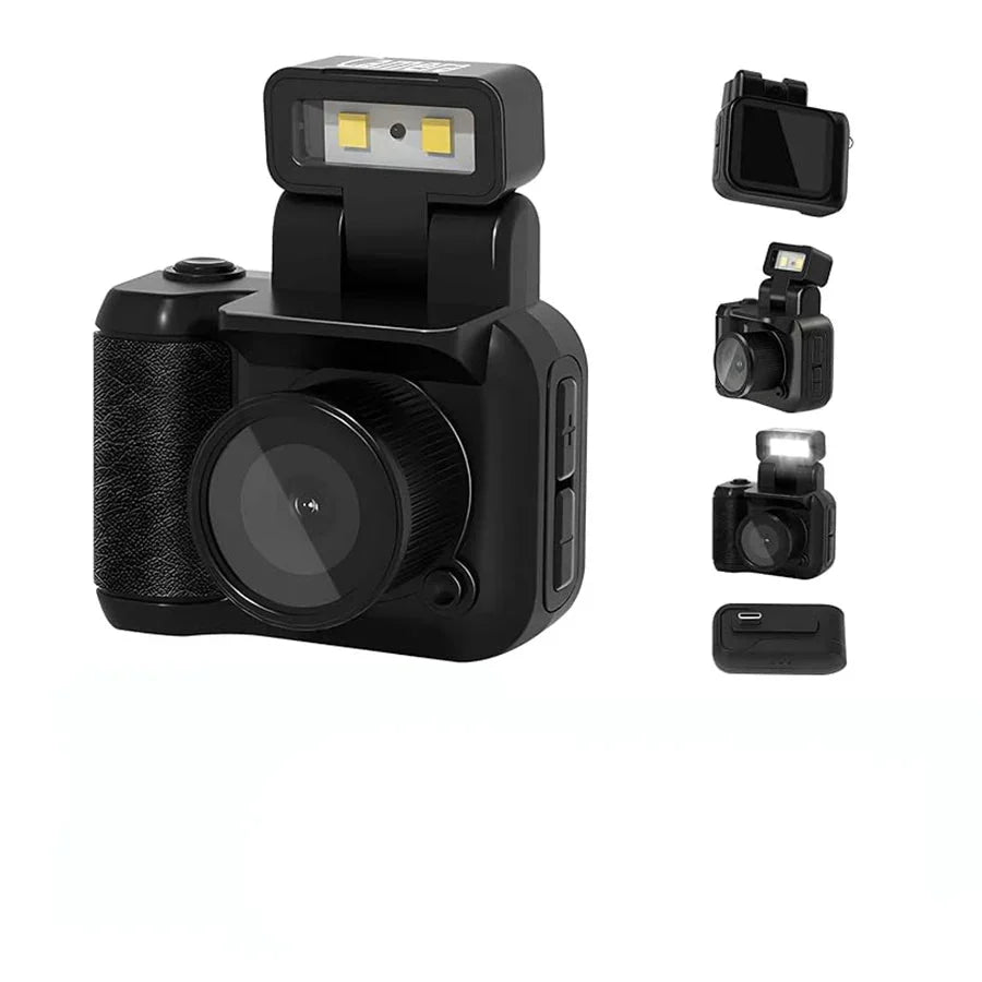 Mini Camera with Flash Lamp Black