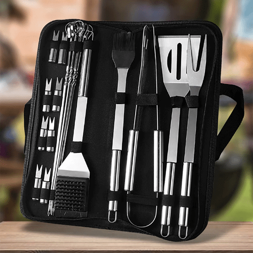 Outdoor 14-Piece Stainless Steel Braai and Grill Tool Set