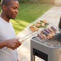 Stainless Steel Barbecue Grilling Basket with Wooden Handle
