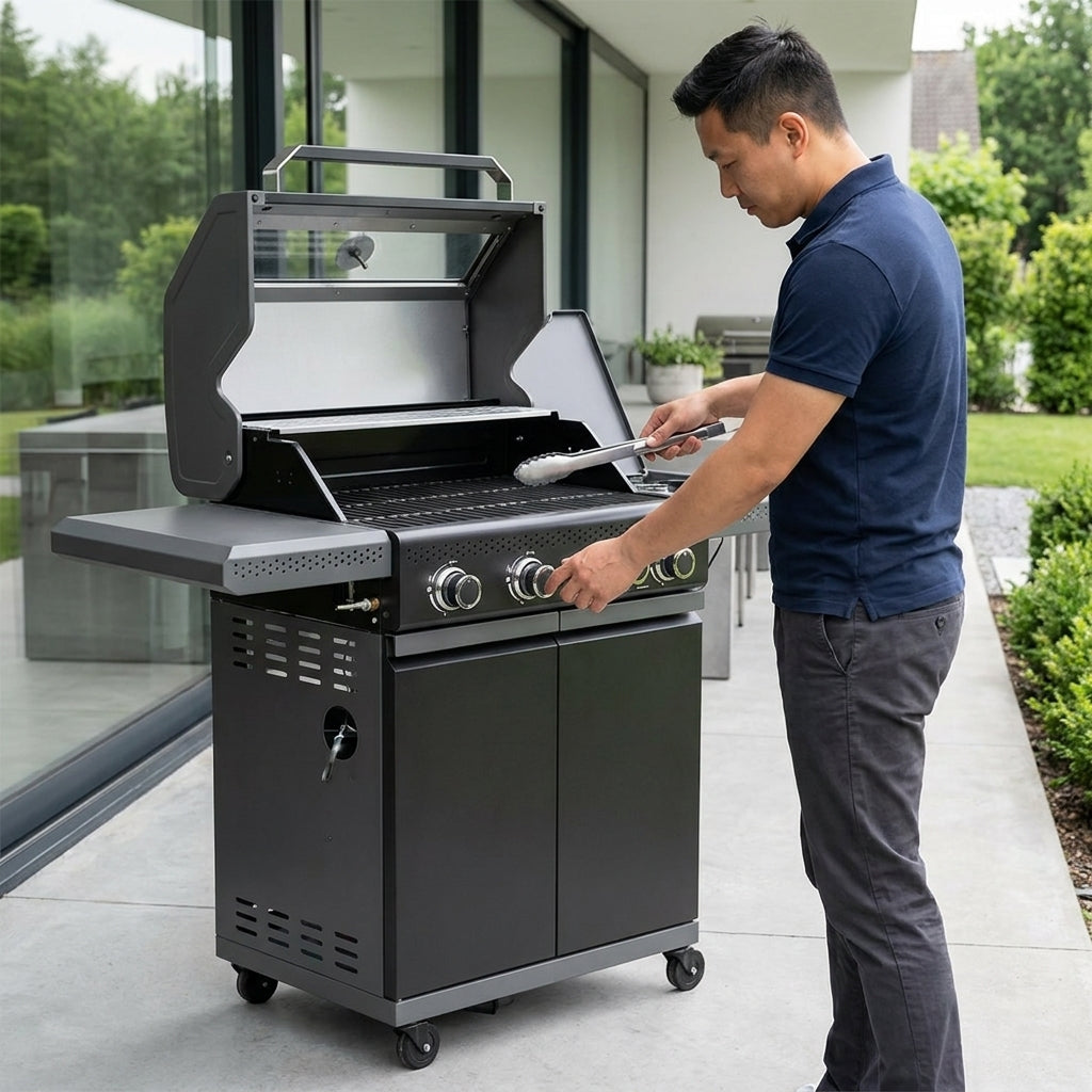 Outdoor 4 Burner Gas BBQ Grill with Side Burner NIQ-50