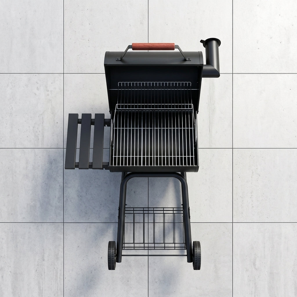 Outdoor BBQ Grill Barrel Smoker with Chimney